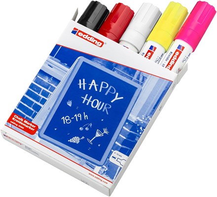 edding 4090 Kreidemarker 5er Set, Keilspitze 4-15 mm (Art.-Nr.: 4-4090999)