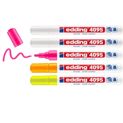edding 4095 Kreidemarker 5er Set sortiert, Rundspitze 2-3 mm (Art.-Nr.: 4-4095-5999)