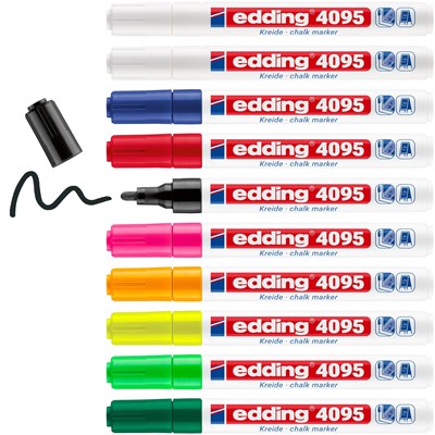 edding 4095 Kreidemarker 10er Set sortiert, Rundspitze 2-3 mm (Art.-Nr.: 4-4095999)
