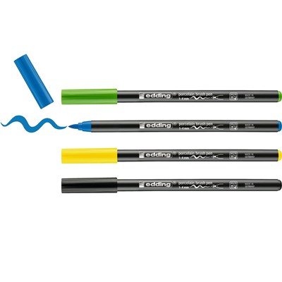 edding 4200 Porzellanpinselstift 4er Set cool, Pinselspitze 1-4 mm (Art.-Nr.: 4-4200-4-1099)