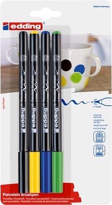 edding 4200 Porzellanpinselstift 4er Set cool, Pinselspitze 1-4 mm (Art.-Nr.: 4-4200-4-1099)
