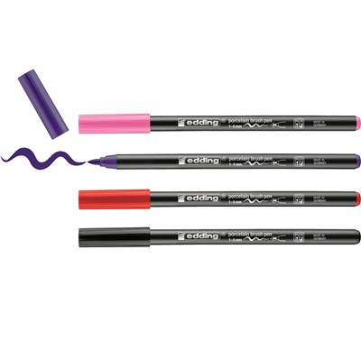 edding 4200 Porzellanpinselstift 4er Set warm, Pinselspitze 1-4 mm (Art.-Nr.: 4-4200-4-1999)