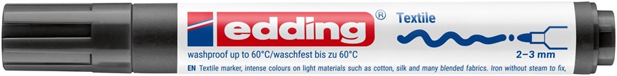 edding 4500 Textilmarker schwarz, Rundspitze 2-3 mm (Art.-Nr.: 4-4500001)