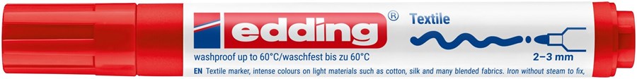 edding 4500 Textilmarker rot, Rundspitze 2-3 mm (Art.-Nr.: 4-4500002)
