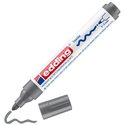 edding 4500 Textilmarker grau, Rundspitze 2-3 mm (Art.-Nr.: 4-4500012)