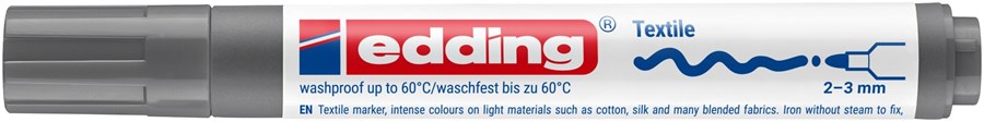 edding 4500 Textilmarker grau, Rundspitze 2-3 mm (Art.-Nr.: 4-4500012)