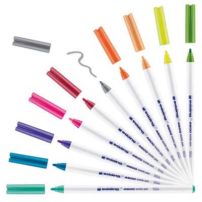 edding 4600 Textilstift 10er-Set sortiert fun, Rundspitze 1 mm (Art.-Nr.: 4-4600-10099)