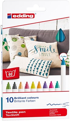edding 4600 Textilstift 10er-Set sortiert fun, Rundspitze 1 mm (Art.-Nr.: 4-4600-10099)