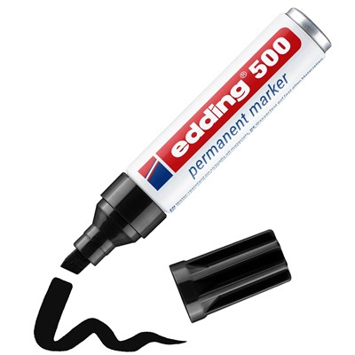edding 500 Permanentmarker schwarz, Keilspitze 2-7 mm (Art.-Nr.: 4-500001)