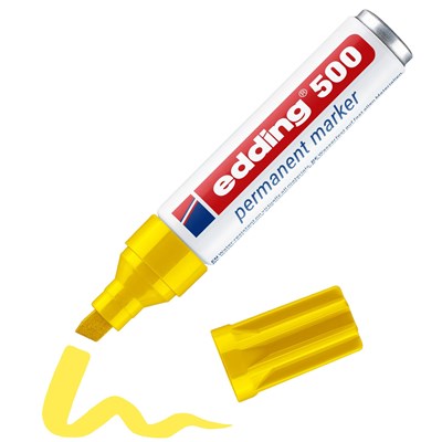 edding 500 Permanentmarker gelb, Keilspitze 2-7 mm (Art.-Nr.: 4-500005)