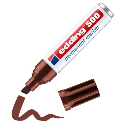 edding 500 Permanentmarker braun, Keilspitze 2-7 mm (Art.-Nr.: 4-500007)