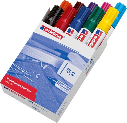 edding 500 Permanentmarker 10er Set sortiert, Keilspitze 2-7 mm (Art.-Nr.: 4-500999)