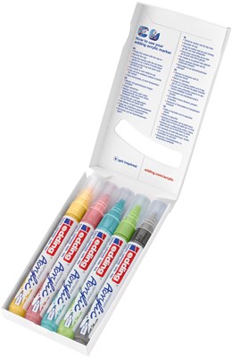 edding 5100 Acrylmarker medium 5er Set sortiert pastell, Rundspitze 2-3 mm (Art.-Nr.: 4-5100-5-099)