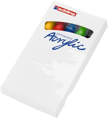 edding 5100 Acrylmarker medium 5er Set sortiert basic, Rundspitze 2-3 mm (Art.-Nr.: 4-5100-5)