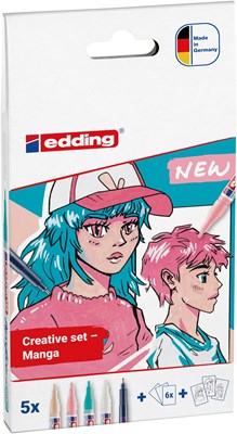 edding 5300 Manga Stifte Kreativset, 5er Set (Art.-Nr.: 4-5300-1800-5-1)