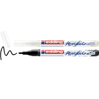 edding 5300 Acrylmarker fein schwarz + weiß 2St Set, Rundspitze 1-2 mm (Art.-Nr.: 4-5300-2)