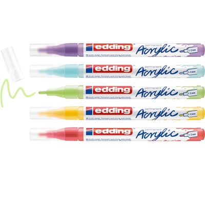 edding 5300 Acrylmarker fein 5St Set Regenbogen, Rundspitze 1-2 mm (Art.-Nr.: 4-5300-5S-2)