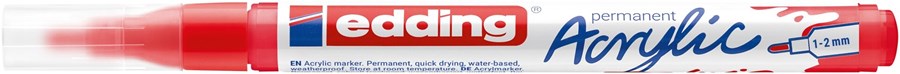 edding 5300 Acrylmarker fein verkehrsrot, Rundspitze 1-2 mm (Art.-Nr.: 4-5300902)