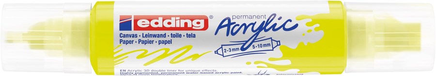 edding 5400 Acryl 3D Double Liner neongelb, Tubenspitze 2-3 mm + 5-10 mm (Art.-Nr.: 4-5400065)