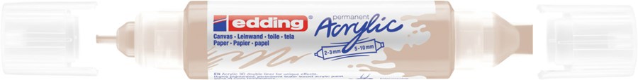 edding 5400 Acryl 3D Double Liner warmbeige, Tubenspitze 2-3 mm + 5-10 mm (Art.-Nr.: 4-5400255)