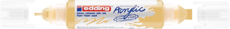 edding 5400 Acryl 3D Double Liner pastellgelb, Tubenspitze 2-3 mm + 5-10 mm (Art.-Nr.: 4-5400915)