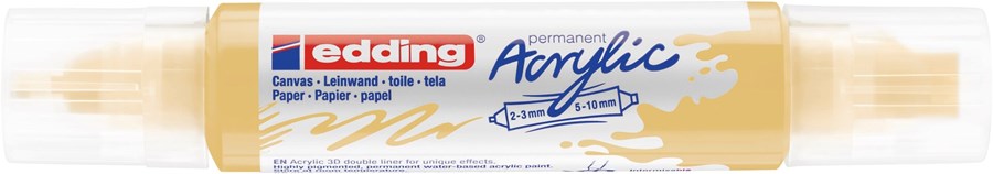 edding 5400 Acryl 3D Double Liner pastellgelb, Tubenspitze 2-3 mm + 5-10 mm (Art.-Nr.: 4-5400915)