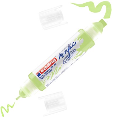 edding 5400 Acryl 3D Double Liner pastellgrün, Tubenspitze 2-3 mm + 5-10 mm (Art.-Nr.: 4-5400917)