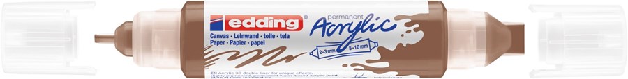 edding 5400 Acryl 3D Double Liner haselnuss, Tubenspitze 2-3 mm + 5-10 mm (Art.-Nr.: 4-5400919)