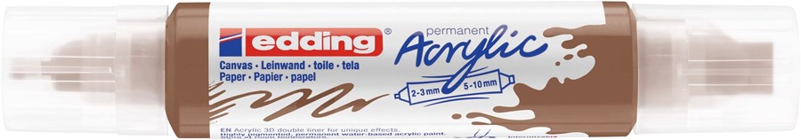 edding 5400 Acryl 3D Double Liner haselnuss, Tubenspitze 2-3 mm + 5-10 mm (Art.-Nr.: 4-5400919)