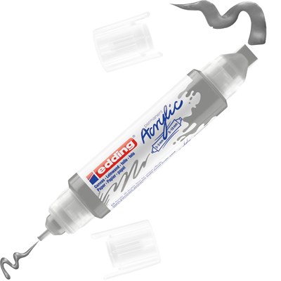 edding 5400 Acryl 3D Double Liner silber, Tubenspitze 2-3 mm + 5-10 mm (Art.-Nr.: 4-5400923)