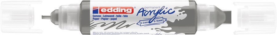 edding 5400 Acryl 3D Double Liner anthrazit, Tubenspitze 2-3 mm + 5-10 mm (Art.-Nr.: 4-5400926)