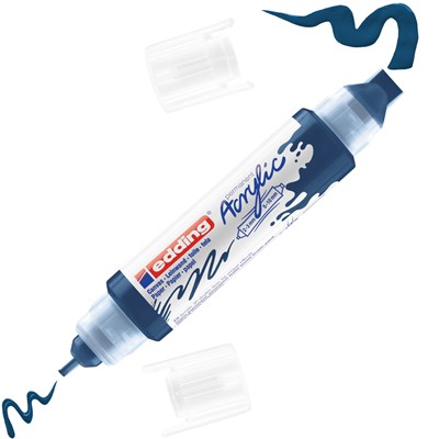edding 5400 Acryl 3D Double Liner elegant nachtblau, Tubenspitze 2-3 mm + 5-10 mm (Art.-Nr.: 4-5400933)