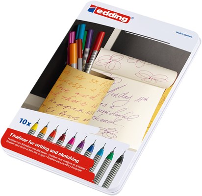 edding 55 Fineliner 10er Set sortiert, Kunststoffspitze 0,3 mm (Art.-Nr.: 4-55-10)