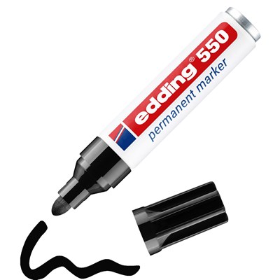 edding 550 Permanentmarker schwarz, Rundspitze 3-4 mm (Art.-Nr.: 4-550001)