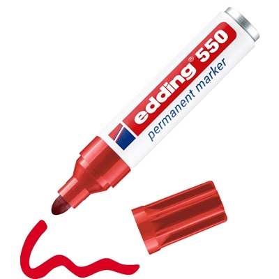 edding 550 Permanentmarker rot, Rundspitze 3-4 mm (Art.-Nr.: 4-550002)