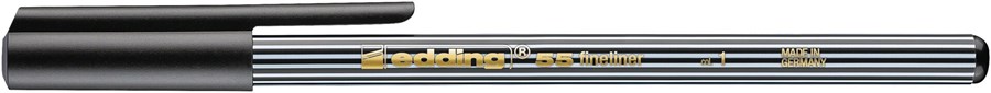 edding 55 Fineliner schwarz, Kunststoffspitze 0,3 mm (Art.-Nr.: 4-55001)