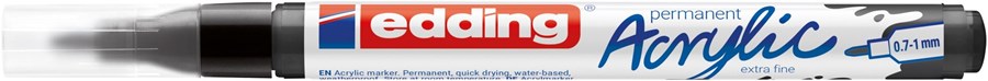 edding 5500 Acrylmarker extra fein tiefschwarz matt, Rundspitze 0,7-1 mm (Art.-Nr.: 4-5500901)