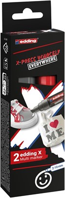 edding 6900 X Multi Marker, Yay Grey Color Set, 2 Acrylstifte, Keilspitze 2-10 mm (Art.-Nr.: 4-6900-2-2)
