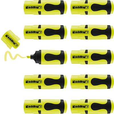 edding 7 Textmarker neongelb 10er Pack, Keilspitze 1-3 mm (Art.-Nr.: 4-7-10065)