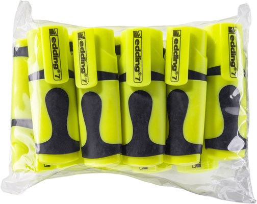 edding 7 Textmarker neongelb 10er Pack, Keilspitze 1-3 mm (Art.-Nr.: 4-7-10065)