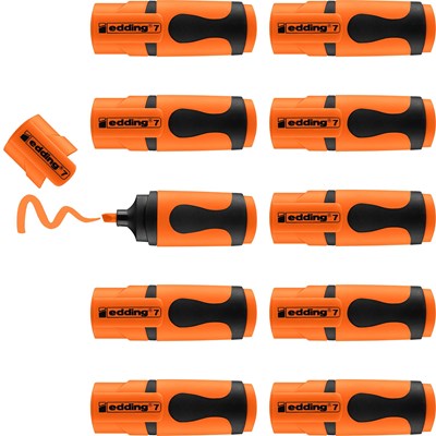 edding 7 Textmarker neonorange 10er Pack, Keilspitze 1-3 mm (Art.-Nr.: 4-7-10066)