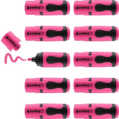 edding 7 Textmarker neonrosa 10er Pack, Keilspitze 1-3 mm (Art.-Nr.: 4-7-10069)