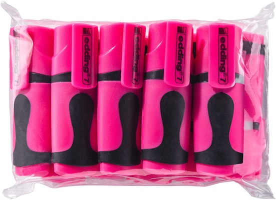 edding 7 Textmarker neonrosa 10er Pack, Keilspitze 1-3 mm (Art.-Nr.: 4-7-10069)