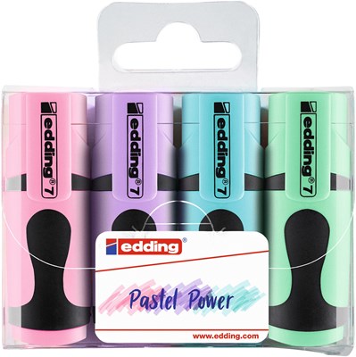 edding 7 Textmarker 4er Set sortiert, Keilspitze 1-3 mm (Art.-Nr.: 4-7-4099)