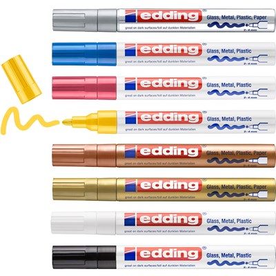 edding 750 creative Glanzlack-Marker 8er Set metallic, Rundspitze 2-4 mm (Art.-Nr.: 4-750-8-999)