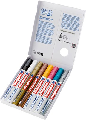 edding 750 creative Glanzlack-Marker 8er Set metallic, Rundspitze 2-4 mm (Art.-Nr.: 4-750-8-999)