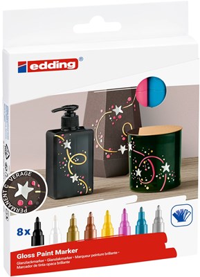 edding 750 creative Glanzlack-Marker 8er Set metallic, Rundspitze 2-4 mm (Art.-Nr.: 4-750-8-999)