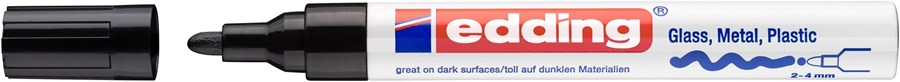 edding 750 creative Glanzlack-Marker schwarz, Rundspitze 2-4 mm (Art.-Nr.: 4-750-9-001)