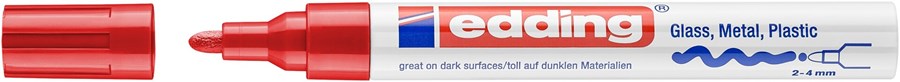 edding 750 creative Glanzlack-Marker rot, Rundspitze 2-4 mm (Art.-Nr.: 4-750-9-002)
