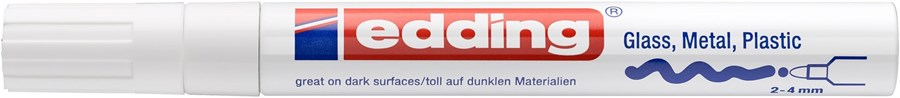 edding 750 creative Glanzlack-Marker weiß, Rundspitze 2-4 mm (Art.-Nr.: 4-750-9-049)